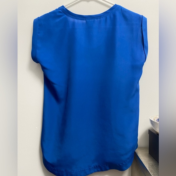 J. Crew Blue Cap Sleeve Blouse - Picture 2 of 2